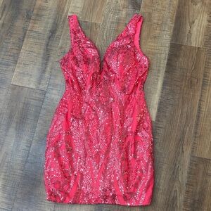 Elegant Pink Sequin Dress